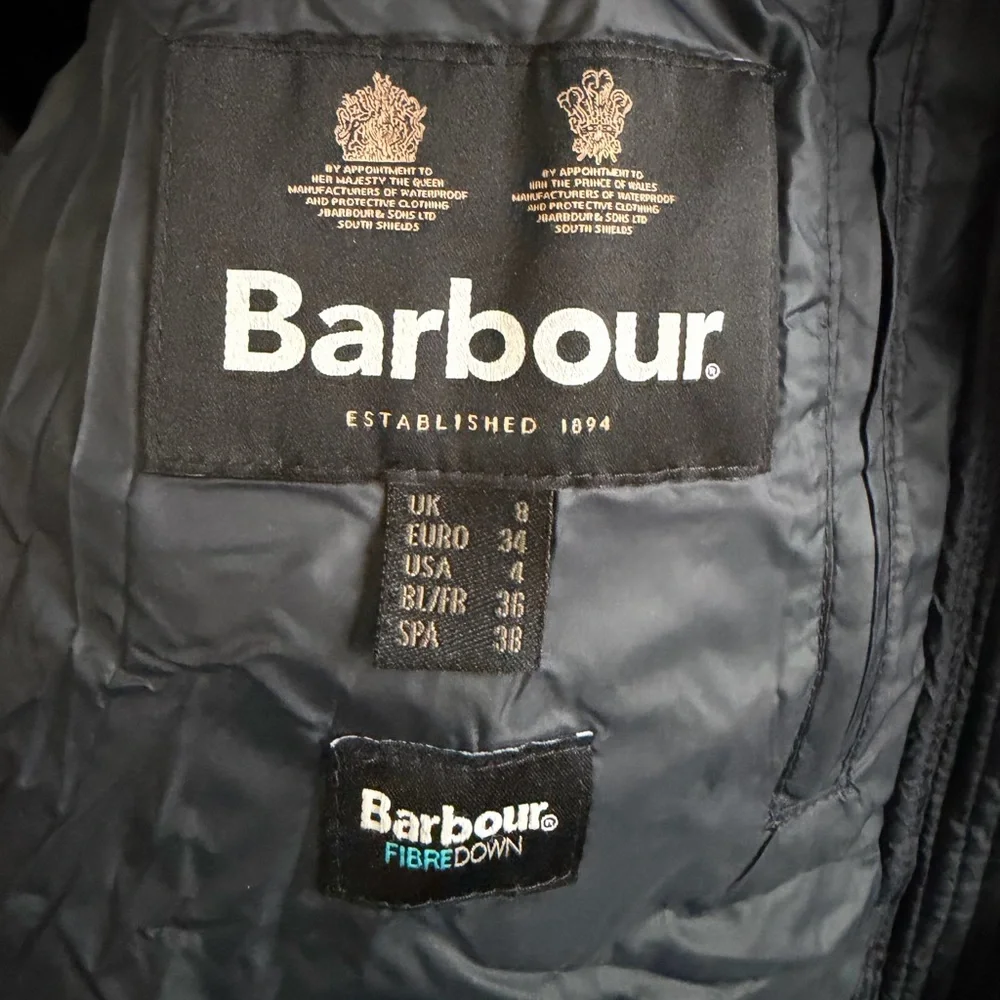 Barbour Puffer Jacket with Faux Fur Trim size U.S. 4
